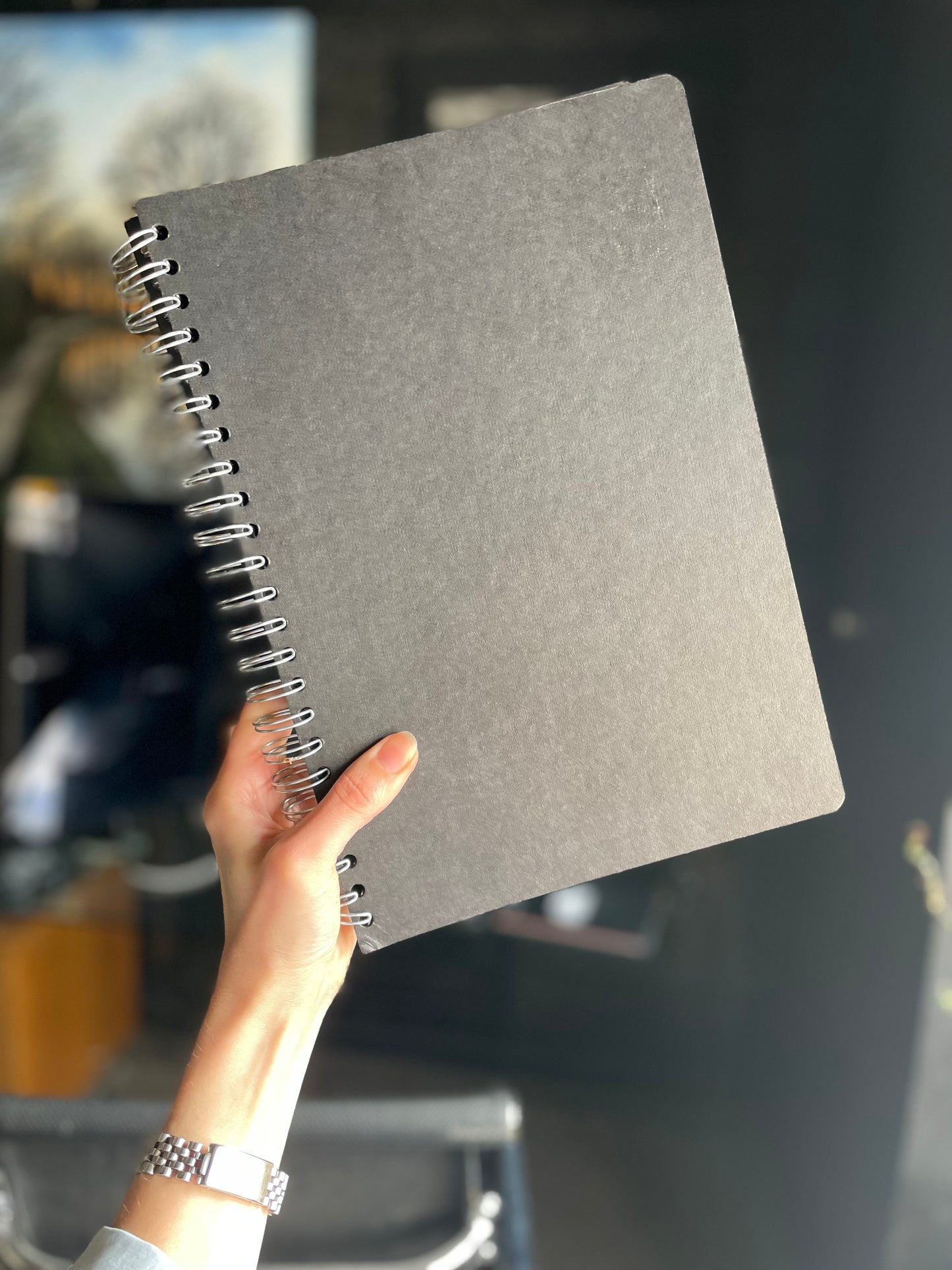 A4 Wire Bound Black Paper Sketchbook